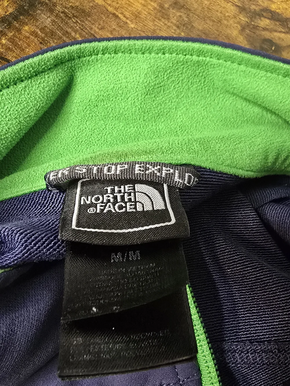 The North Face Apex Bionic Softshell Jacket Mens Medium Navy Blue Lime Green